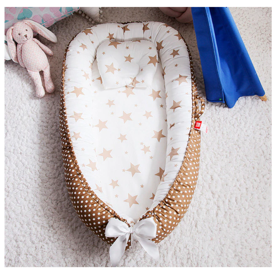 Ultra comfortable baby nest cocoon bed baby pod- Coffee star