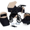 3 in 1 Baby Pram Boston Stroller Trio Travel System with Car Seat in Beige