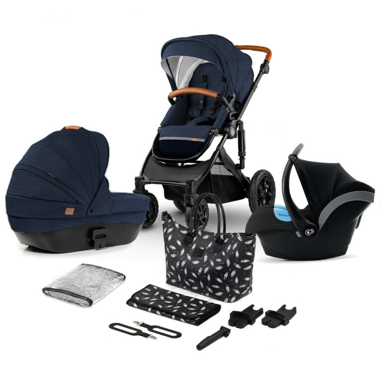 3 in 1 Baby Pram Set PRIME Travel System Elegant Buggy Pushchair & Car Seat in Blue