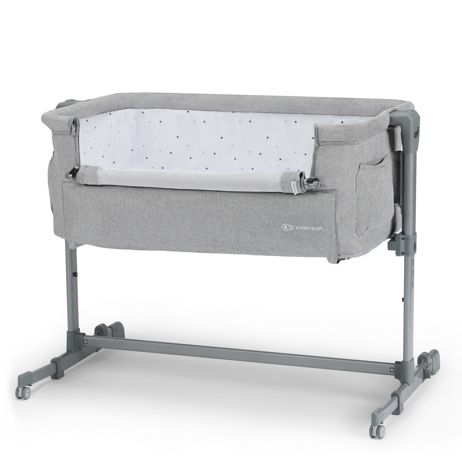 Adjustable Height Bedside Baby Crib NESTE UP Co-Sleeping Bed in Gray – Image 2