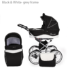 3 in 1 Baby Pram Buggy Travel System Car Seat Pushchair from Birth Girls Boys in Black & White