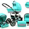 Baby Buggy Pram Car Seat 3 in 1 Travel System Pushchair All In One in Mint