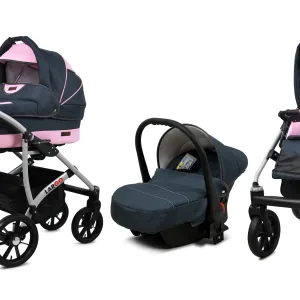Az Baby Buggy Pram Car Seat 3 in 1 Travel System Pushchair All In One in Grey Light Pink alternatív nézete
