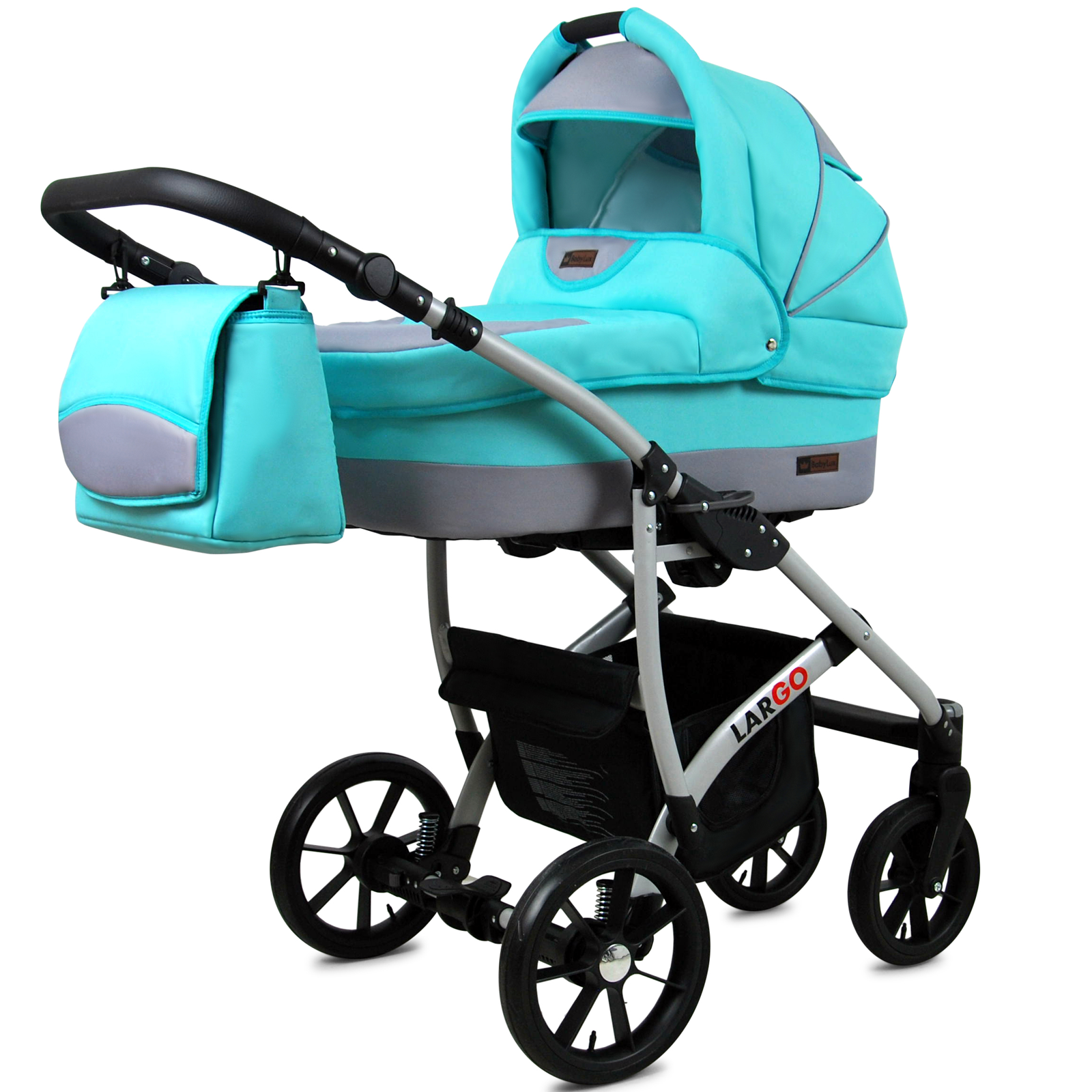 Baby Buggy Pram Car Seat 3 in 1 Travel System Pushchair All In One in Mint - Image 2