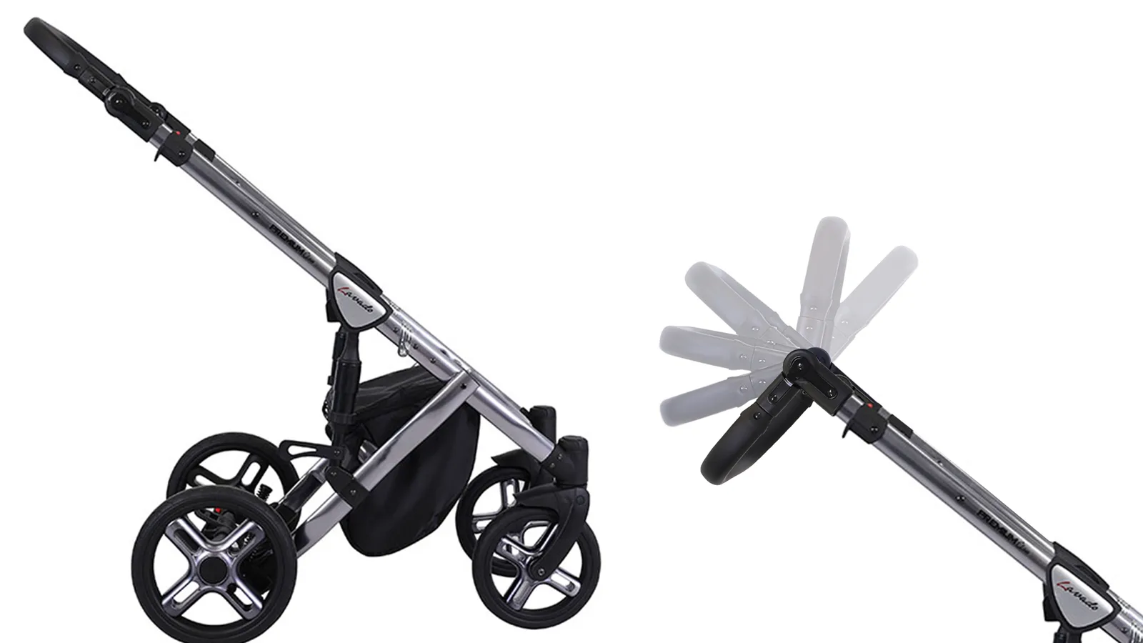 Baby Pram 3in1 Lightweight Travel System Pushchair Isofix base in pink gold frame - 6 kép