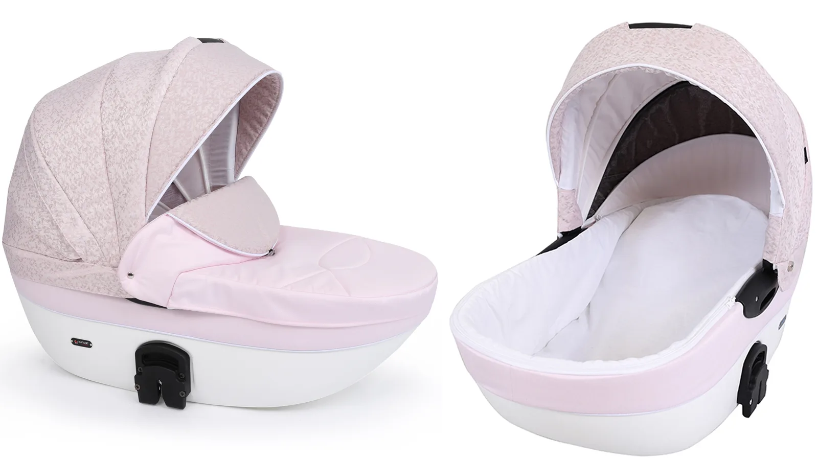 Baby Pram 3in1 Lightweight Travel System Pushchair Isofix base in pink gold frame - 5 kép