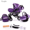 Purple Baby Pram Foldable Car Seat Travel System Set 3in1