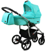 Green Baby Pram Set Pushchair Car Seat Carrycot 3 in 1 Travel System From Birth