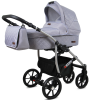 Silver Baby Pram Set Pushchair Car Seat Carrycot 3 in 1 Travel System From Birth