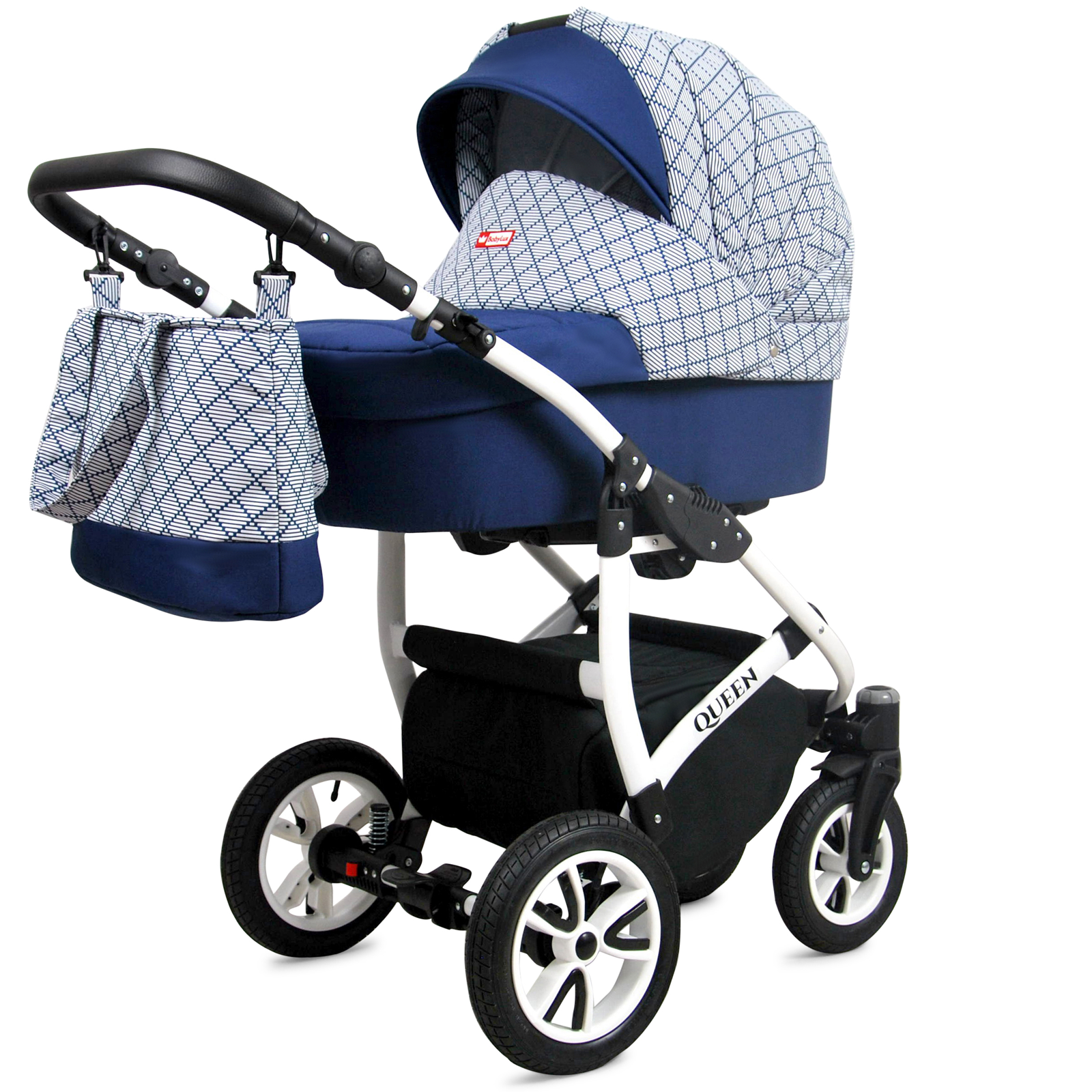 3 in1 Travel Set Folding Classic Baby Pram in Blue