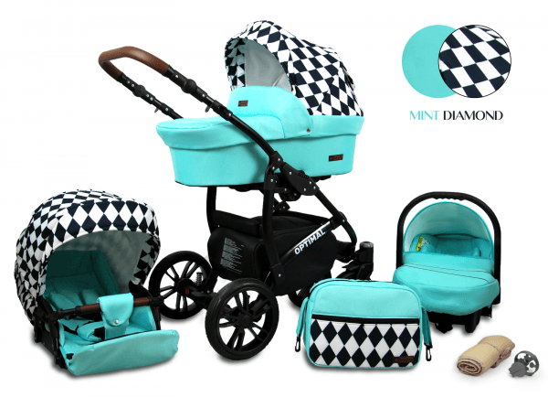 Baby Pram Travel System Pushchair with Car Seat in Pattern - For Baby Boss