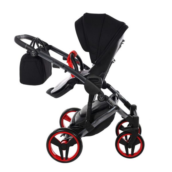 Baby Pram Diamond S-Line Travel System 4in1 Car Seat in Black & Red ...