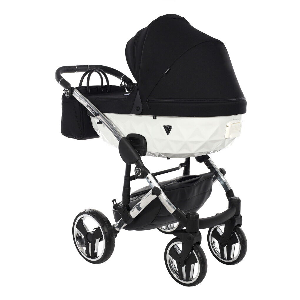 Baby Pram Diamond S-Line Travel System 4in1 Car Seat in Black & White - Image 4