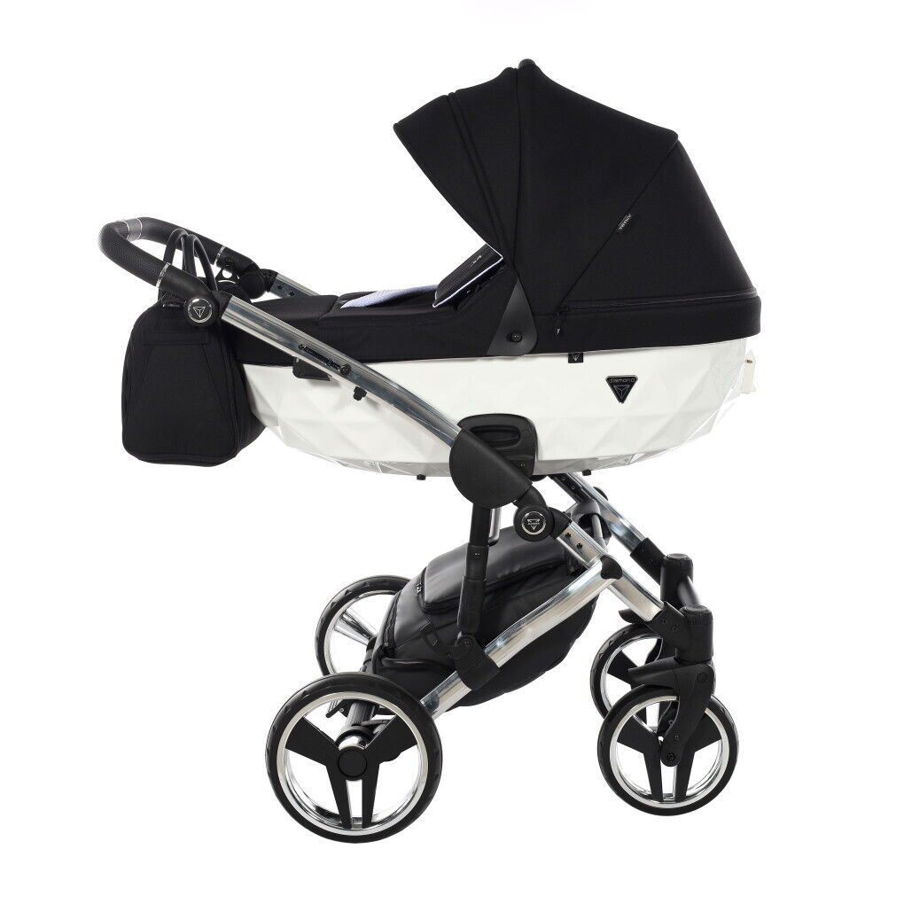 Baby Pram Diamond S-Line Travel System 4in1 Car Seat in Black & White