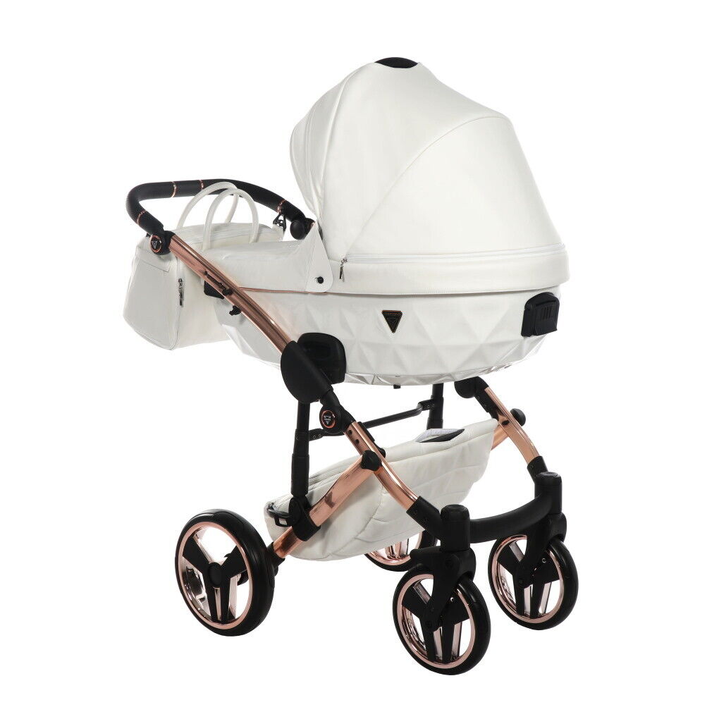 Baby Pram Individual Travel System Stroller 4in1 in White and Copper Frame - obrazek 2