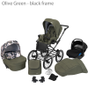 New Baby Pram Retro Set Classic Pushchair 3in1 Travel System Olive Green Black Frame