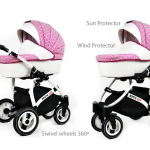 Az Baby Pram 3in1 Pushchair From Birth & Toddlers in Light Pink alternatív nézete