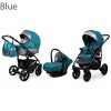 Baby Pram Set Car Seat 3in1 Foldable Pushchair Toddler - Blue