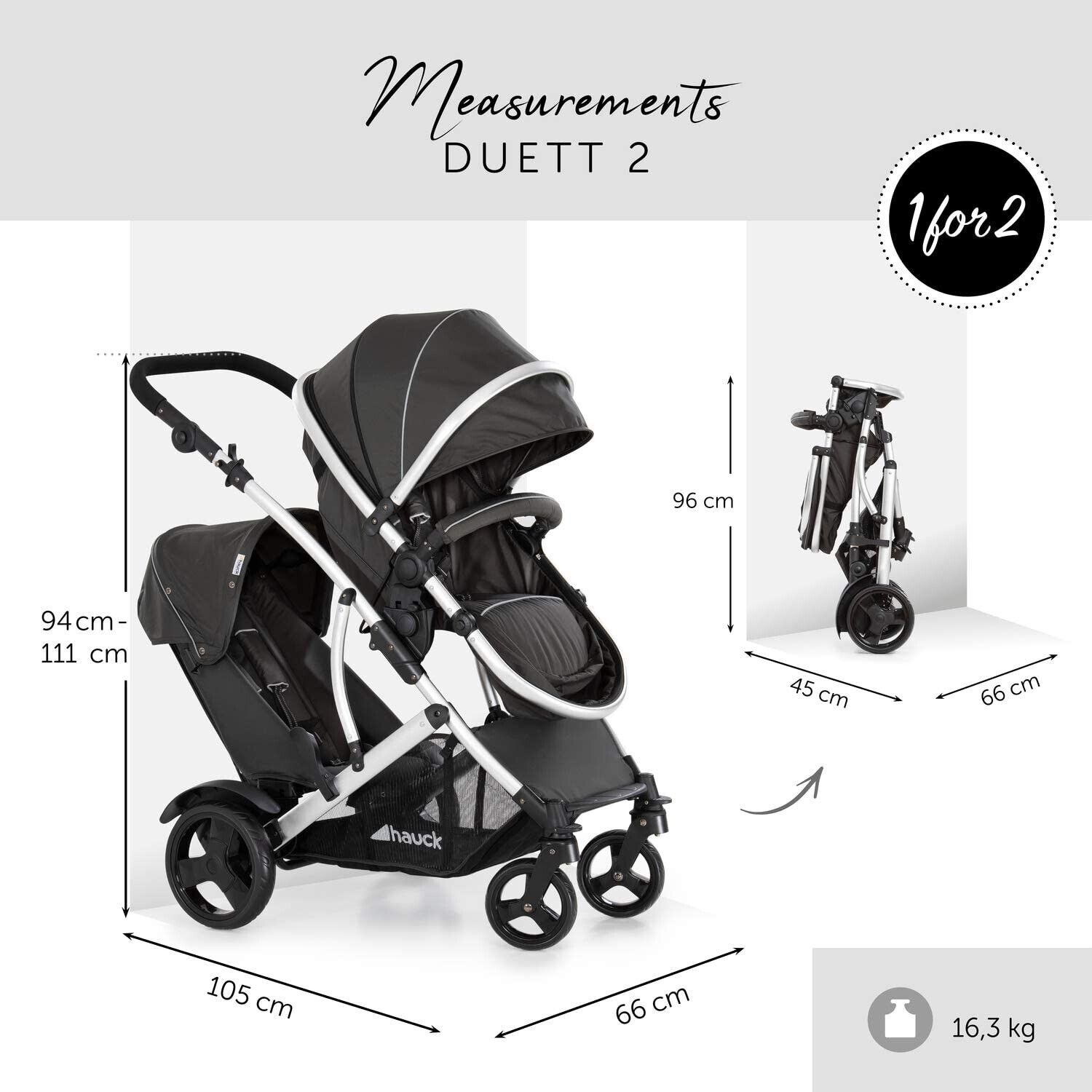 2 Double Tandem Twin Pushchair Pram Travel Sysytem + Carseat Set - Image 3