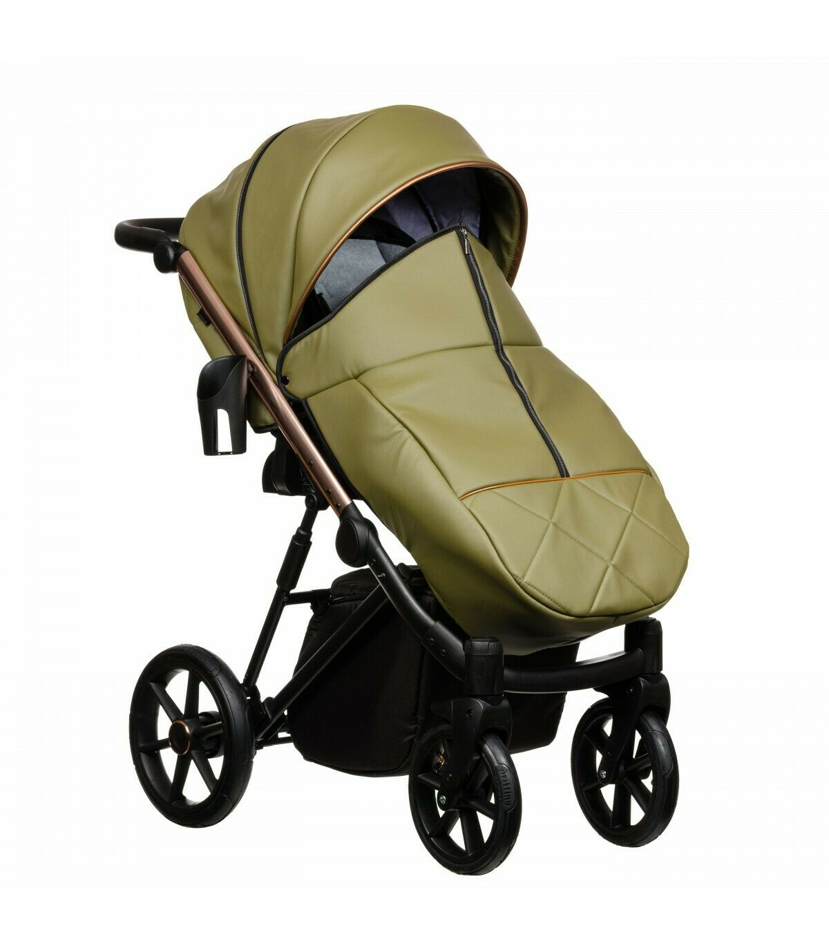 Eco-Leather Pram Stroller Travel system 4 in1 Car Seat ISO - FX 09 - obrazek 3