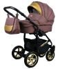 3 in 1 Luxury Cosy Folding Pushchair For Newborns & Toddlers in Chocolate
