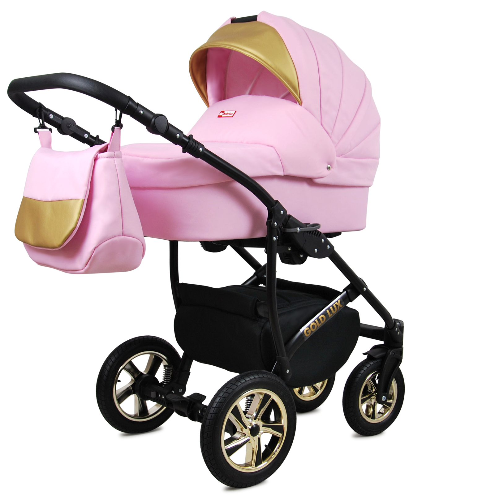 3 in 1 Luxury Cosy Folding Pushchair For Newborns & Toddlers in Pink