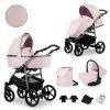 Foldable 3in1 Newborn Baby Pushchair Stroller Silver Edition - Pink