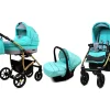 3 in 1 Luxury Stroller and Car Seat - Largo Pram Pushchair and Car seat by Babylux- In Mint