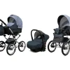 3 in 1 Luxury Stroller and Car Seat - Margaret Exclusive Pram Pushchair and Car seat by Babylux- In Magic Gray