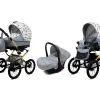 3 in 1 Luxury Stroller and Car Seat - Margaret Gold Pram Pushchair and Car seat by Babylux- In Wild Flowers
