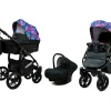 3 in 1 Luxury Stroller and Car Seat - Optimal Pram Pushchair and Car seat by Babylux- In Colorful Feathers