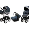 3 in 1 Luxury Stroller and Car Seat - Alu Way Pram Pushchair and Car seat by Babylux- In Grey