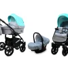 3 in 1 Luxury Stroller and Car Seat - Optimal Pram Pushchair and Car seat by Babylux- In Mint