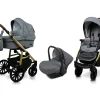 3 in 1 Luxury Stroller and Car Seat - Aspero Pram Pushchair and Car seat by Babylux- In Grey Flex