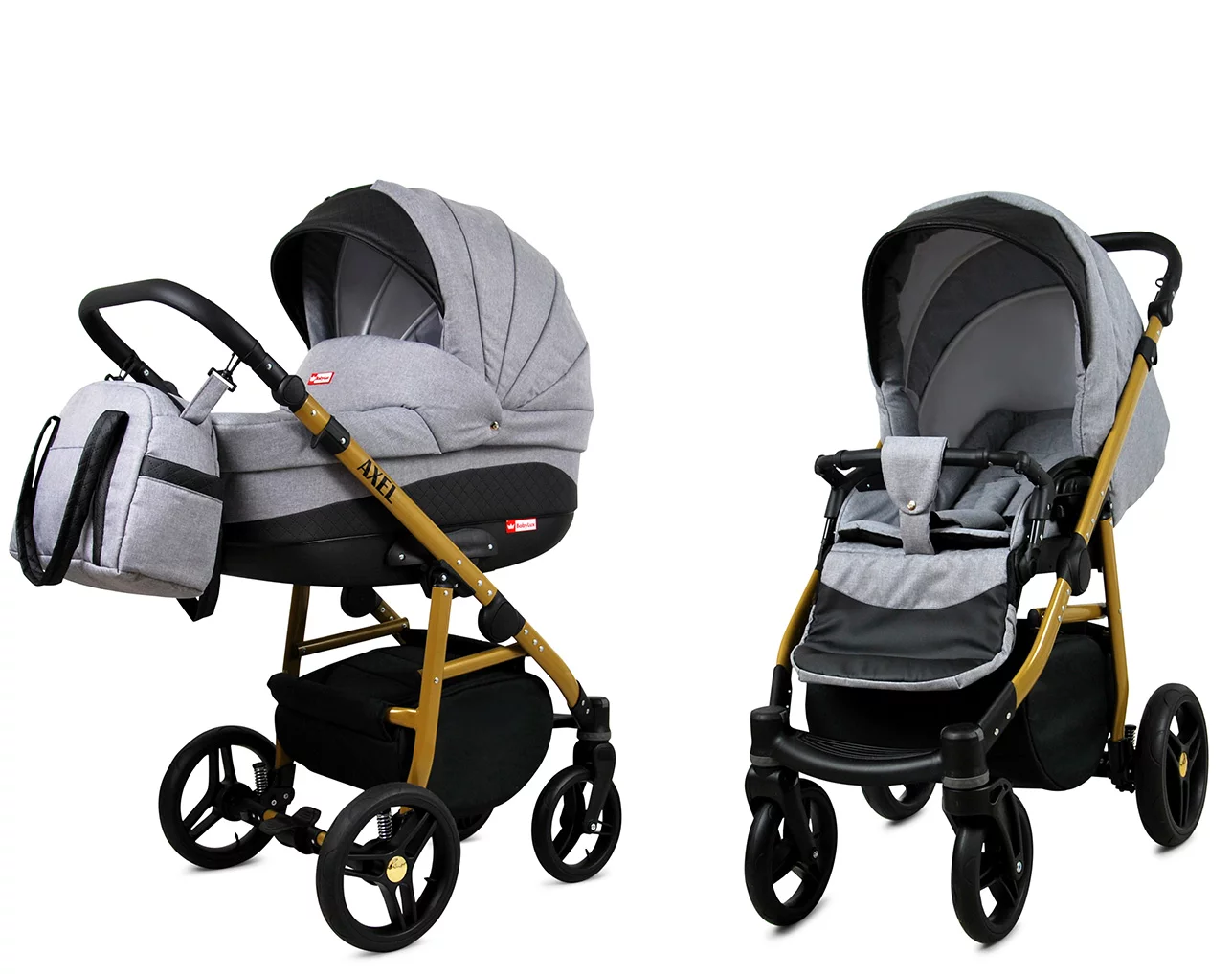 3 in 1 Luxury Stroller and Car Seat - Axel Pram Pushchair and Car seat by Babylux- In Silver - Image 2