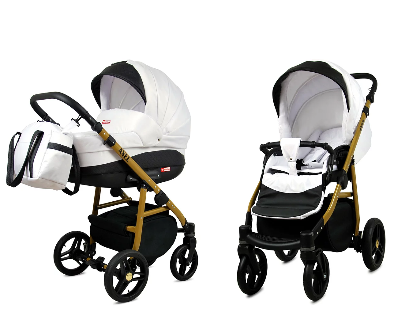 3 in 1 Luxury Stroller and Car Seat - Axel Pram Pushchair and Car seat by Babylux- In White - Image 2