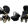 3 in 1 Luxury Stroller and Car Seat - Color Lux Pram Pushchair and Car seat by Babylux- In Onyx