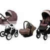 3 in 1 Luxury Stroller and Car Seat - Alu Way Pram Pushchair and Car seat by Babylux- In Sandal Tree