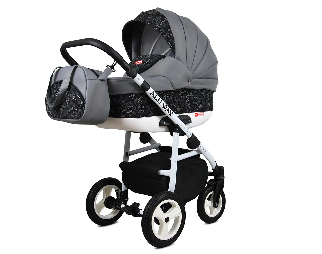 3 in 1 Luxury Stroller and Car Seat - Alu Way Pram Pushchair and Car seat by Babylux- In Steel Arrow - Image 2