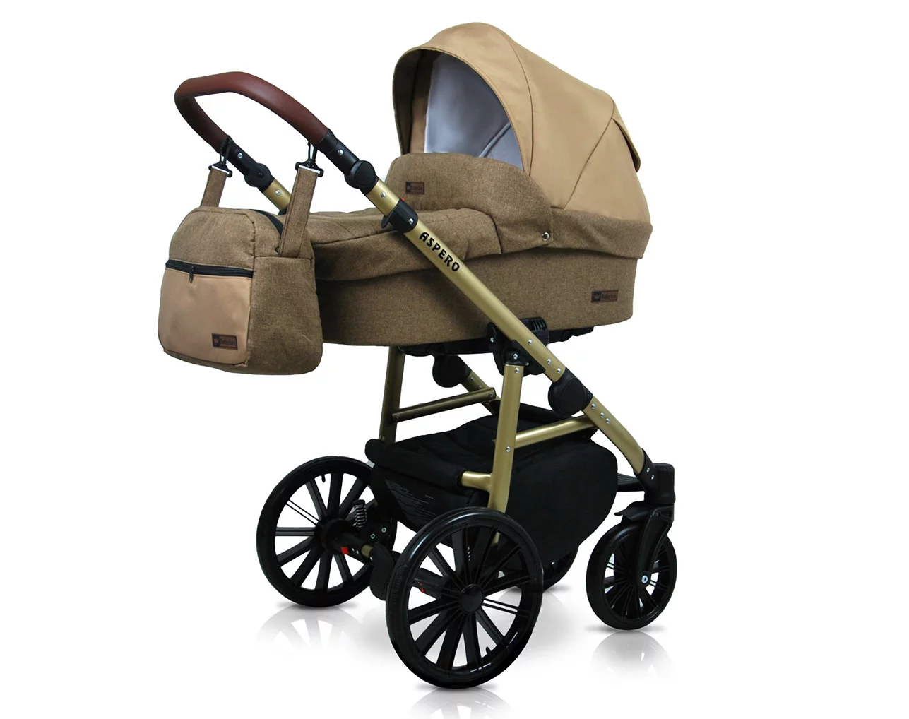 3 in 1 Luxury Stroller and Car Seat - Aspero Pram Pushchair and Car seat by Babylux- In Chocolate - Image 2