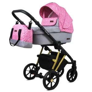 Alternative view of 3 in 1 Luxury Stroller and Car Seat - Marlux Magnetic Pram Pushchair and Car seat by Babylux- In Small Roses Of Pink