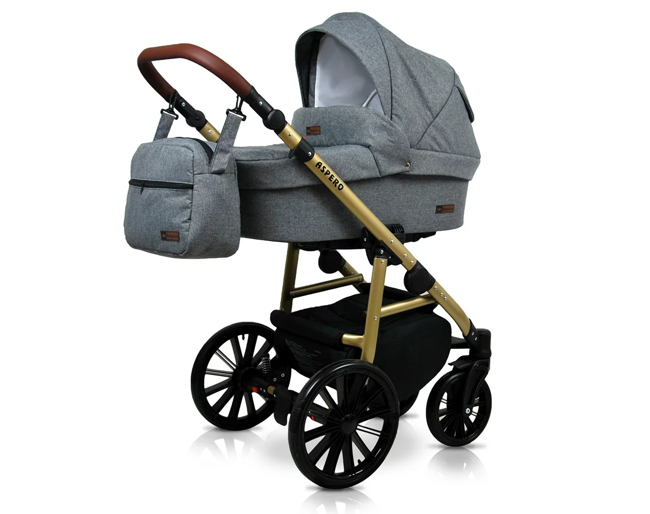 3 in 1 Luxury Stroller and Car Seat - Aspero Pram Pushchair and Car seat by Babylux- In Grey Flex - Image 2