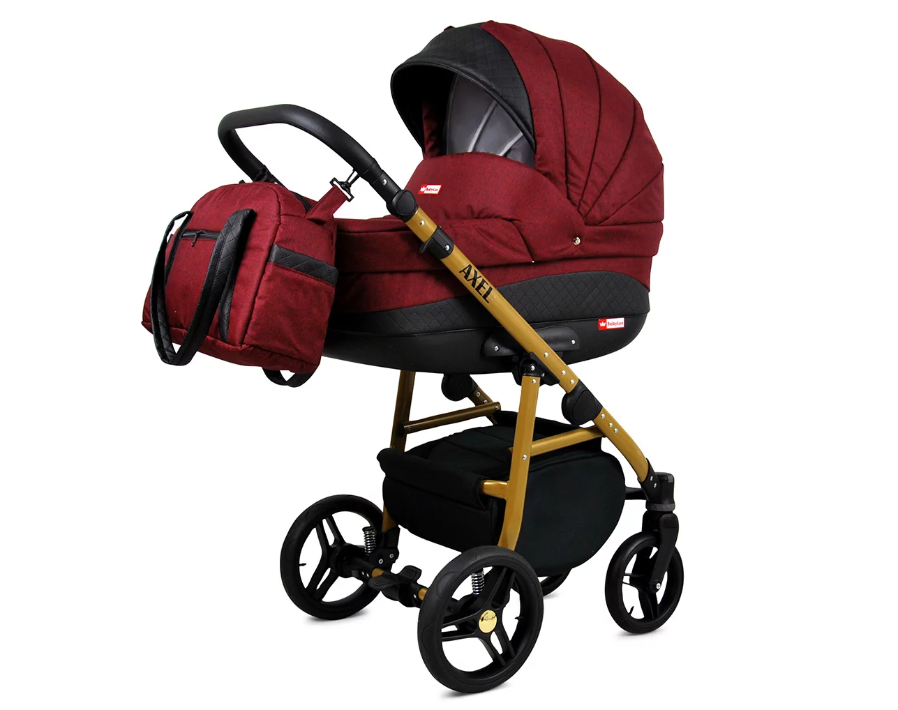 3 in 1 Luxury Stroller and Car Seat - Axel Pram Pushchair and Car seat by Babylux- In Plum - Image 3