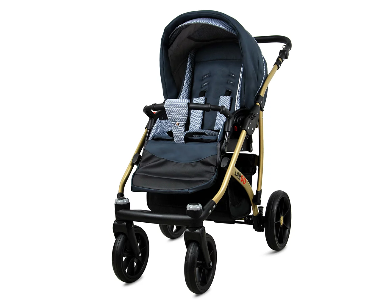 3 in 1 Luxury Stroller and Car Seat - Largo Pram Pushchair and Car seat by Babylux- In Magic Gray - Image 3
