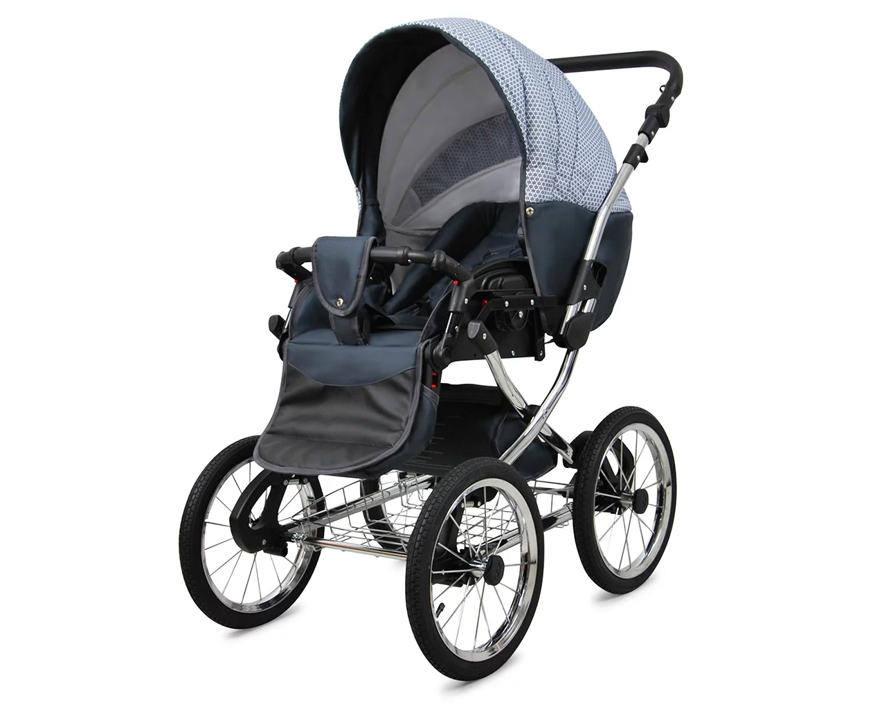 3 in 1 Luxury Stroller and Car Seat - Margaret Exclusive Pram Pushchair and Car seat by Babylux- In Magic Gray - Image 3