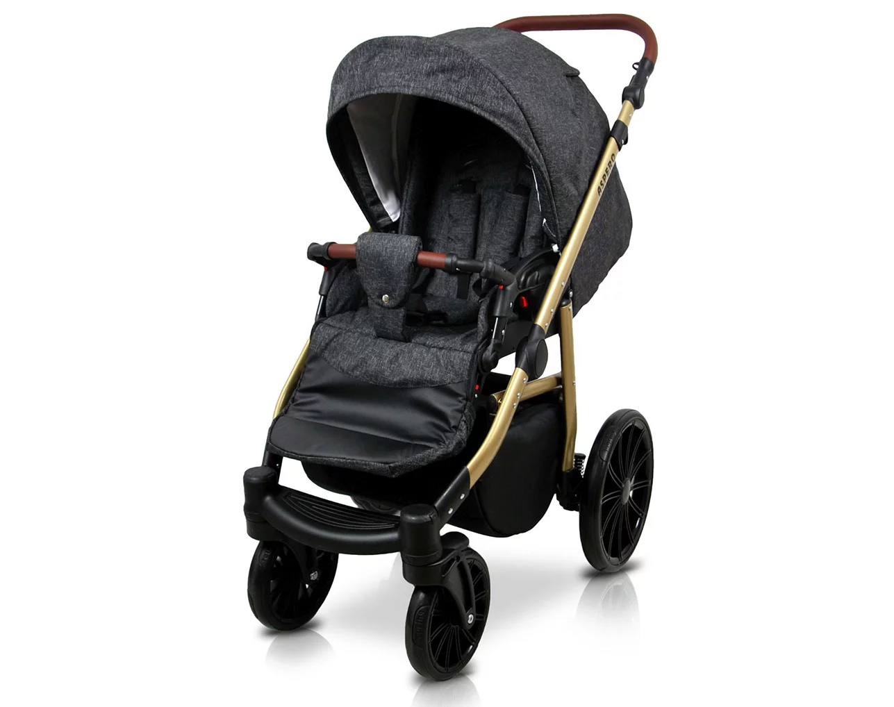 3 in 1 Luxury Stroller and Car Seat - Aspero Pram Pushchair and Car seat by Babylux- In Black Flex – Image 3