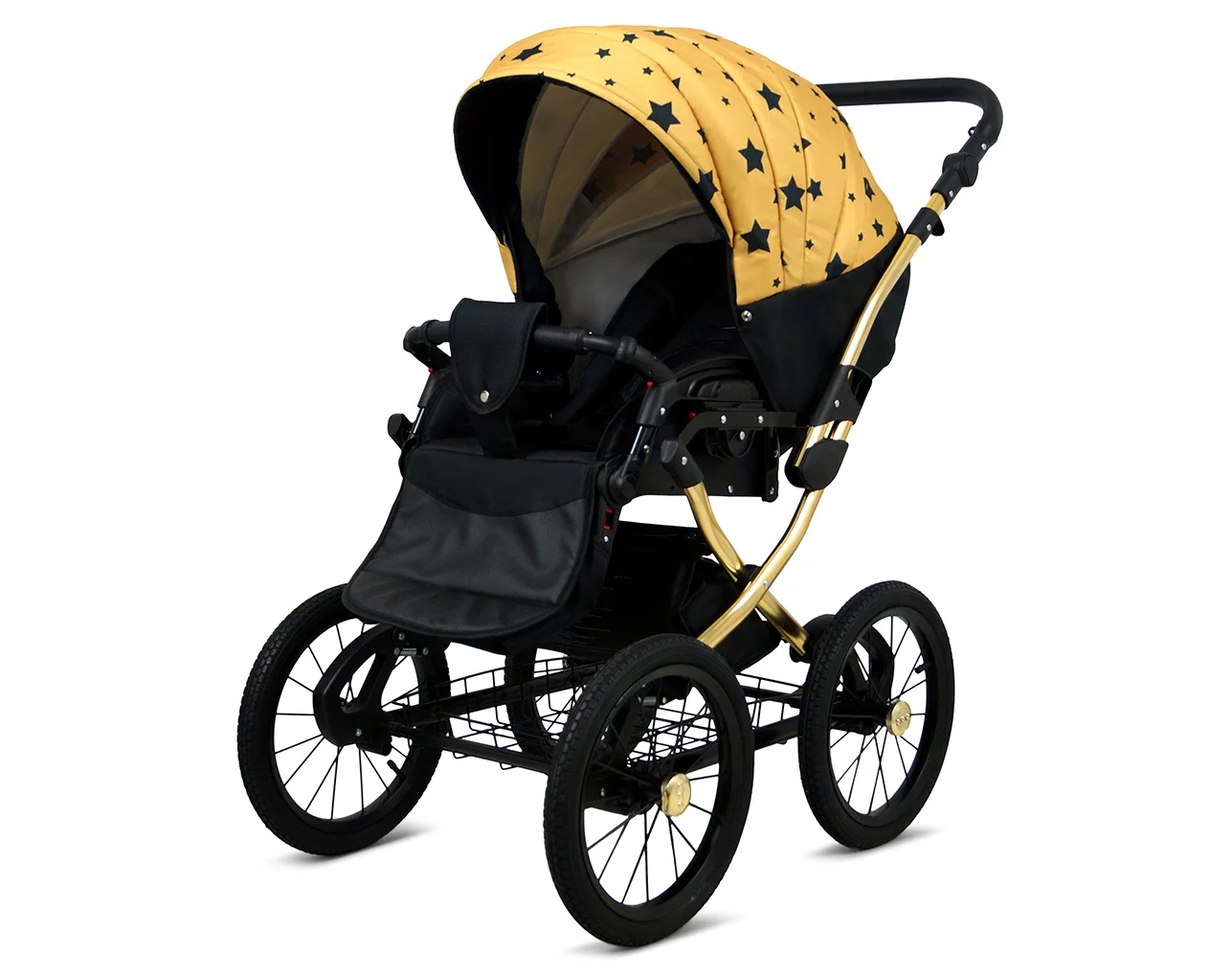 3 in 1 Luxury Stroller and Car Seat - Margaret Gold Pram Pushchair and Car seat by Babylux- In Gold Star - Image 3