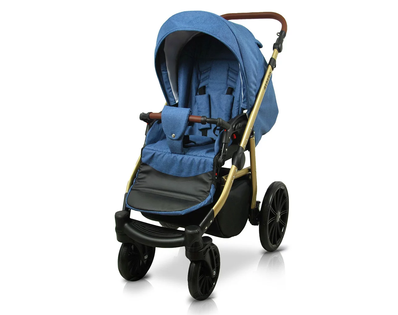 3 in 1 Luxury Stroller and Car Seat - Aspero Pram Pushchair and Car seat by Babylux- In Blue Flex - Image 3