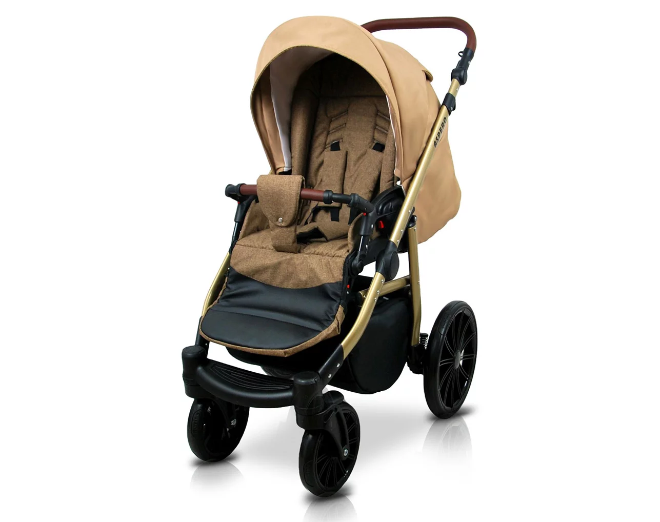 3 in 1 Luxury Stroller and Car Seat - Aspero Pram Pushchair and Car seat by Babylux- In Chocolate - Image 3
