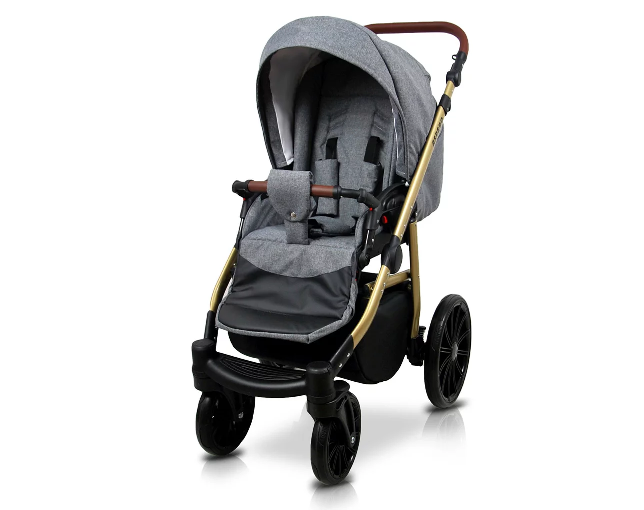 3 in 1 Luxury Stroller and Car Seat - Aspero Pram Pushchair and Car seat by Babylux- In Grey Flex - Image 3